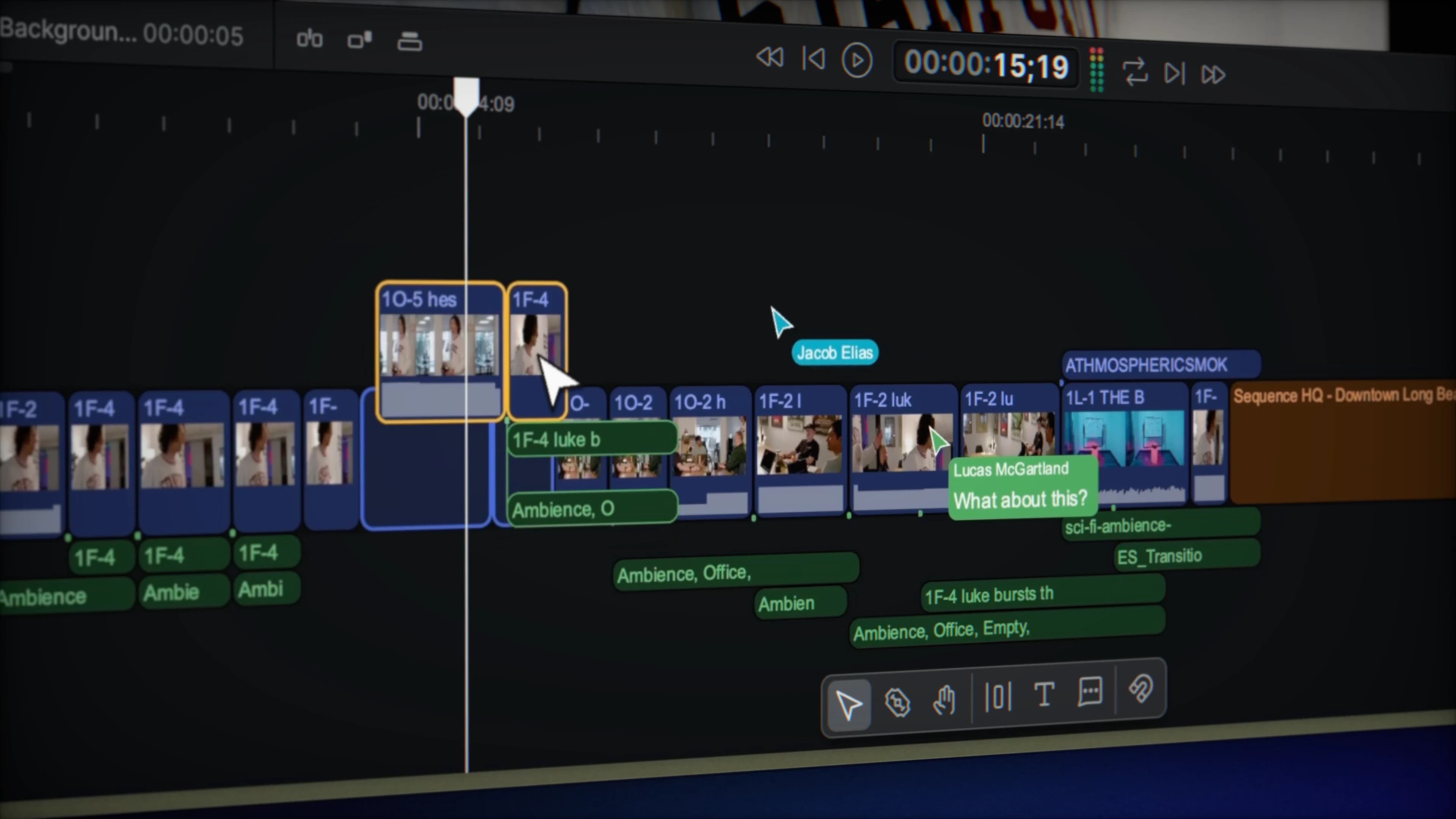 Multiplayer editing interface in Sequence